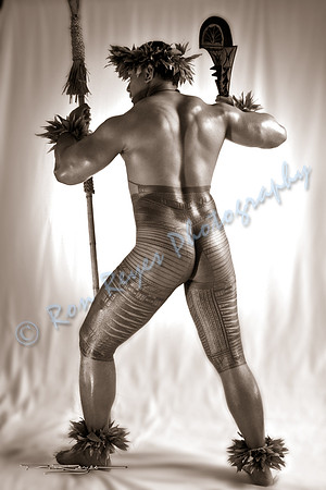 BW 0090_ Samoan Warrior - Sepia