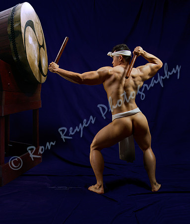 Taiko Drummer Boy's Back