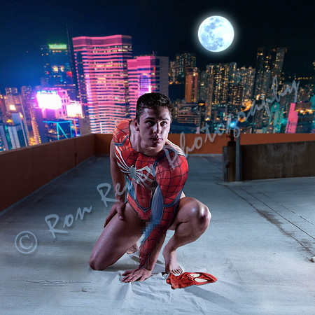 SuperHeroes 010V_ Sexy Spiderman in Full Moon