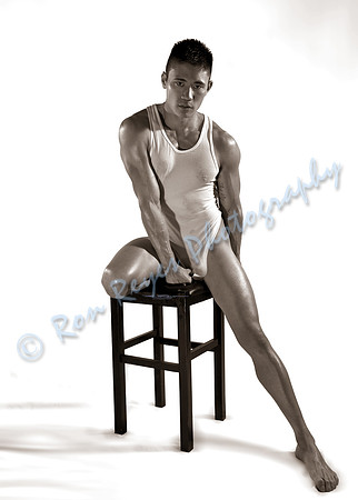 Black & White 30 – Justin And His Wet Tank Top (Sepia / Black & White Version)