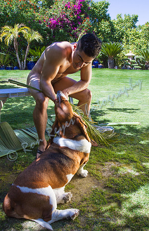 Ron’s Dog Zeus 020B_  Aiden and Zeus the Basset Hound